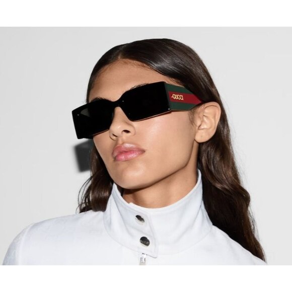 NEW GUCCI SUNGLASSES BLACK WOMEN EYEWEAR GUCCI GG1860S 001 - Picture 1 of 4